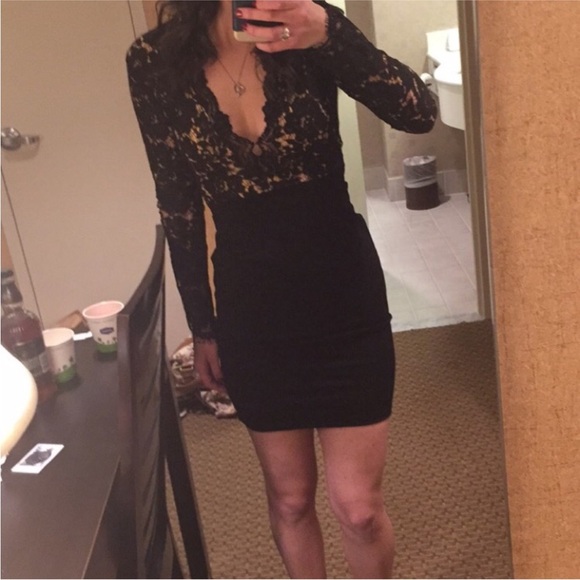 Lulus black long sleeve lace dress - Picture 2 of 4